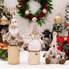 Christmas Doll Plush Knitted Snowman Elk Santa Doll Toy Soft Sitting Christmas Figure Desktop Decor Stuffed Holiday Pillow for Window Bookshelf