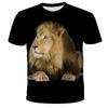 Summer Round Neck 3D Lion Print Top Fashionable Casual Short Sleeved Men's T-shirts