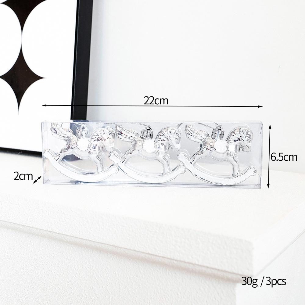 Christmas Tree Decoration Pony Plastic Plating Rocking Horse Pendant Home Decor Hanging New Year Gift Christmas Ornaments