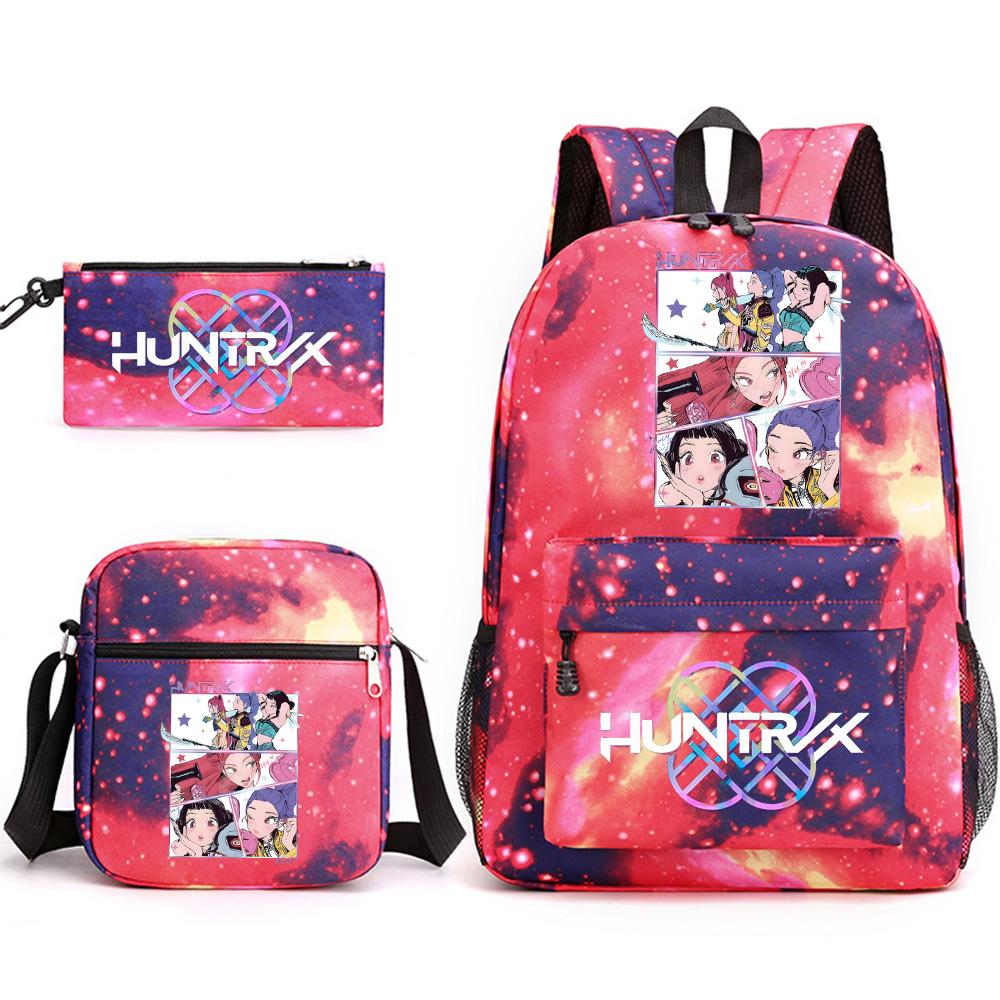 3Pcs/set Anime Cartoon Printed Backpack with Shoulder Bag Pencil Case for Teenager Student Boy Girl School Bag Large Capacity Bookbag Kid Gift Rucksak