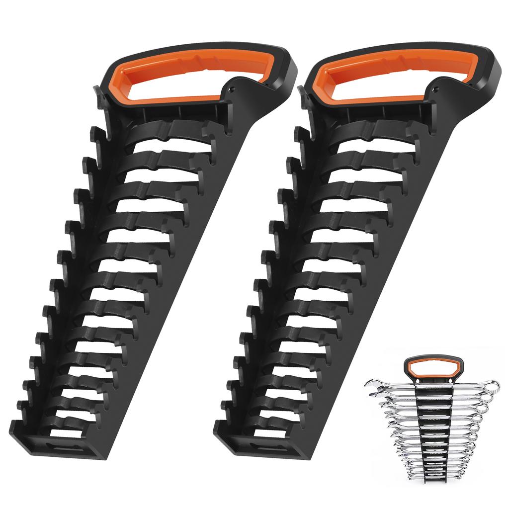 Wrench Storage Rack Wrench Sorter Bracket Tool Storage Box Organizer Wall Mounted Storage 5mm-27mm Metric and Imperial Wrenches
