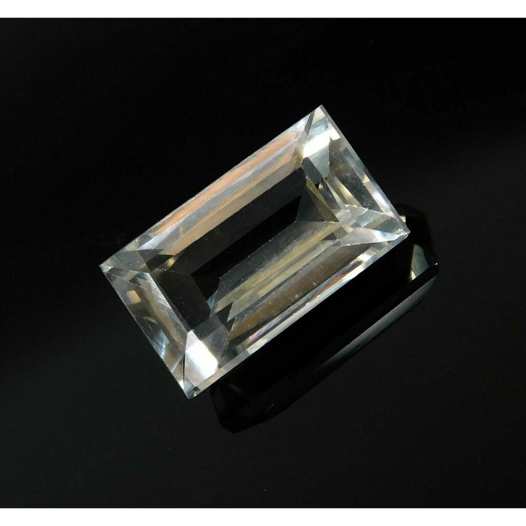 8.23 Ct Natural Sapphire WHITE Emerald Cut Pendant Loose Gemstone CERTIFIED Az-2389494