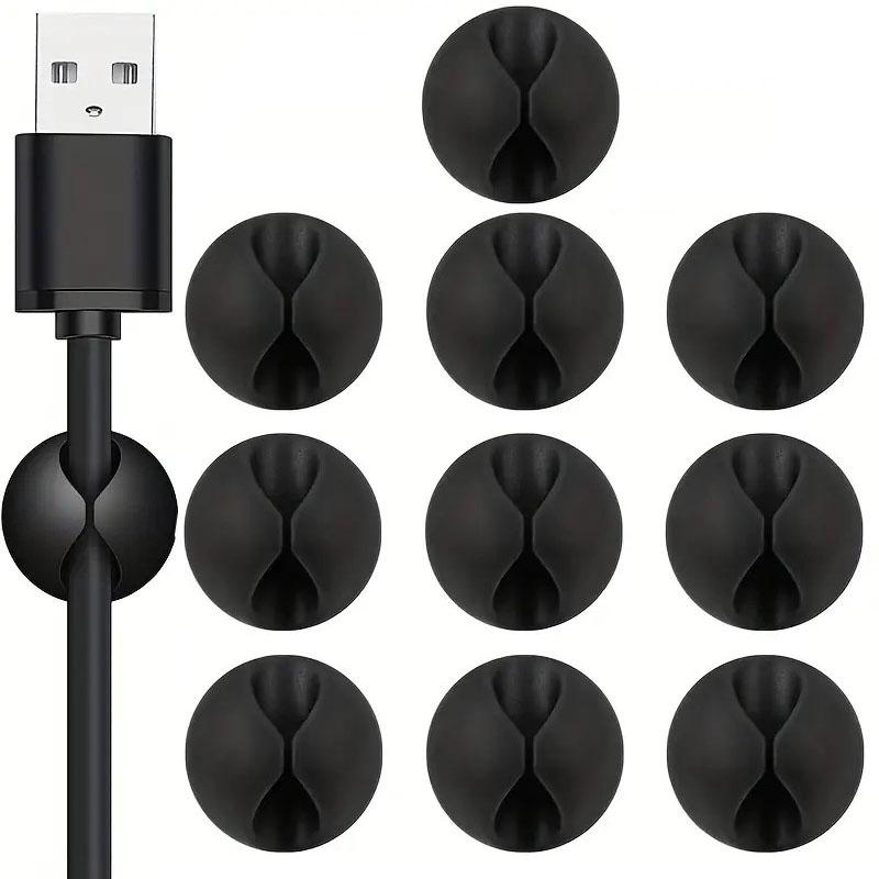 10Pcs Cable Clips Silicone Cable Organizer Desktop Wire Storage Charger Cord Holder for Car USB Charging Tablet Wire