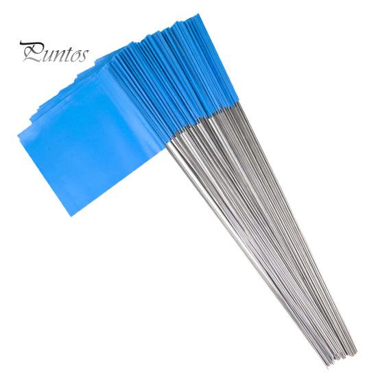 

100 шт. Маркировочные флажки, маркеры для газонных флагов, водонепроницаемые, не выцветающие, широко используемые ПВХ, ландшафтные флаги, разбрызгивающие флаги синий