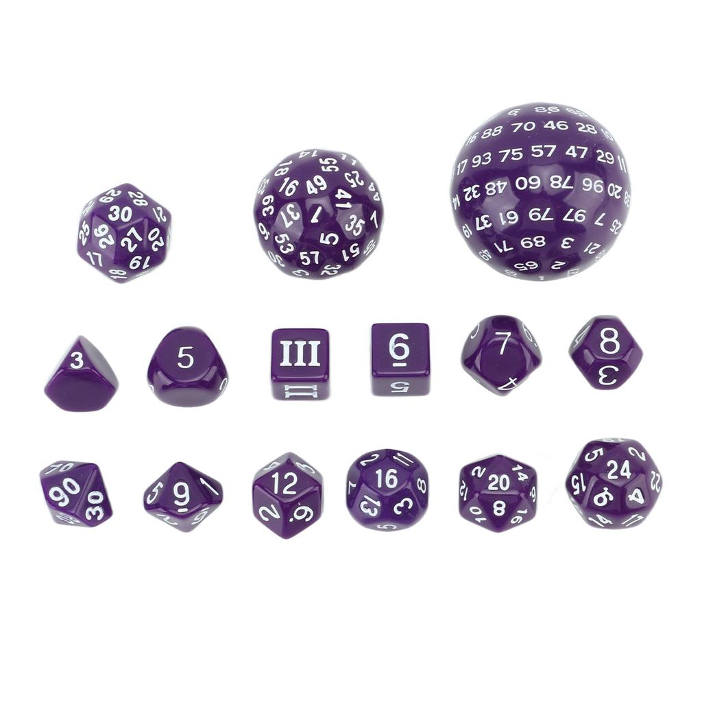 Set di 15 dadi poliedrici da 3 a 100 facce Set completo di dadi poliedrici per giochi da tavolo giochi di ruolo