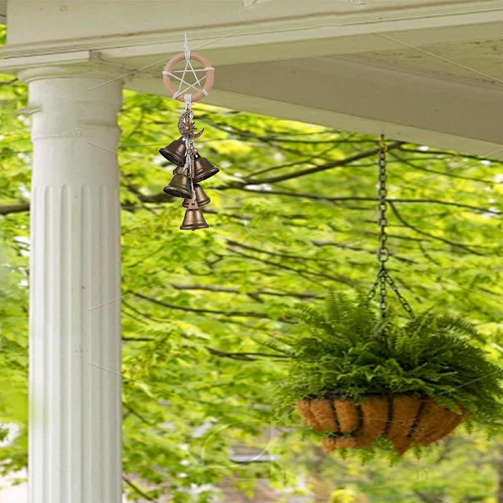 2025 New Witch Bells Protection Hangers Wreath Handmade Hanging Magic Wind Chimes for Home Door Doorknob Witchcraft Decor