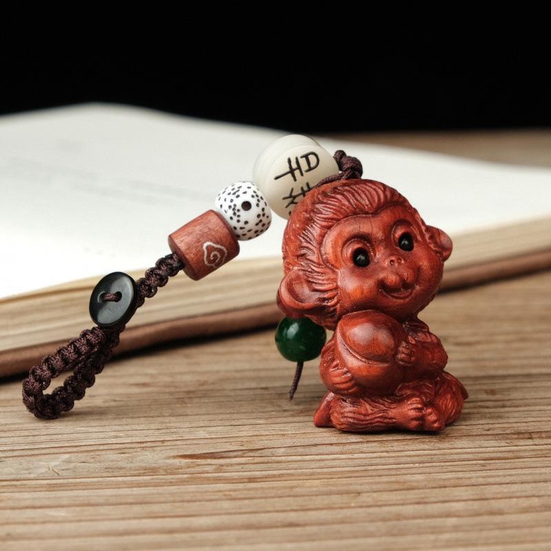 Rosewood Zodiac Animal Charm: Cute Pendant for Phone, Bag, or USB Flash Drive