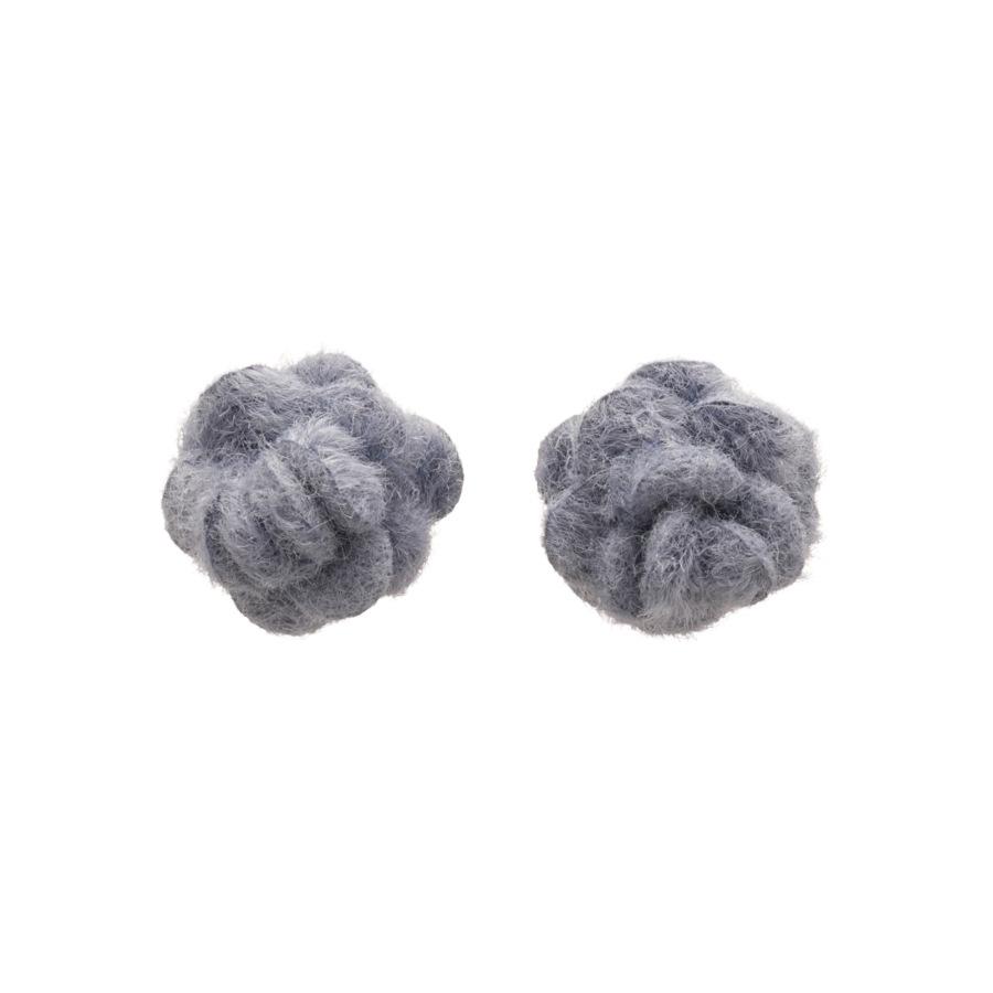 Silver Needle Wool Flower Stud Earrings - Bohemian High-End Fashion for Autumn/Winter
