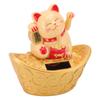 Solar Energy Lucky Cat Ornament Solar Wealth Welcome Waving Hand Fortune Cat Statue for Home Car