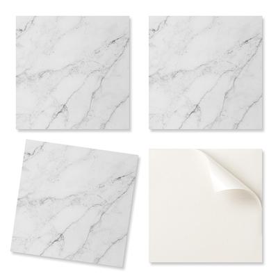 Kafelki Winylowe Samoprzylepne Z Nadrukiem Biały Elegancki Marmur 20X20X20 Cm