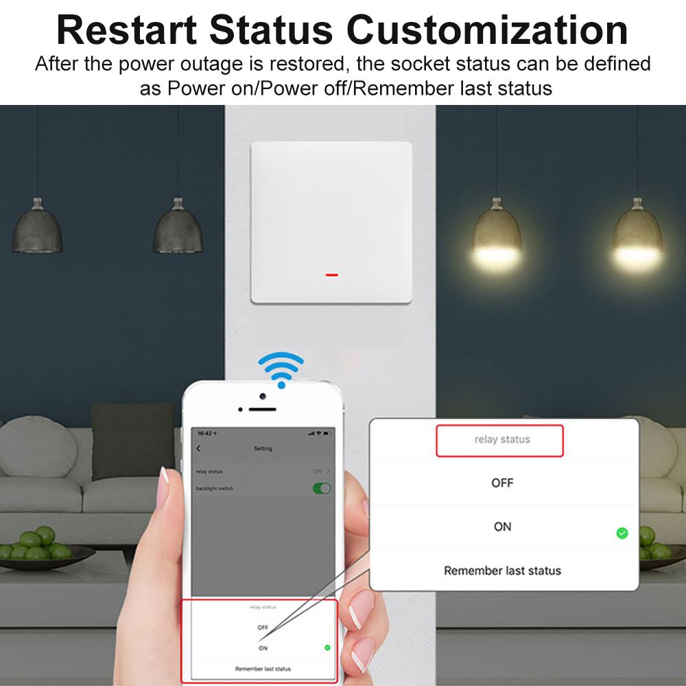 Tuya Smart Wall Light Switch Push Button Control No/With Neutral Wire APP Remote Timing Support Alexa Google Home Yandex Alice