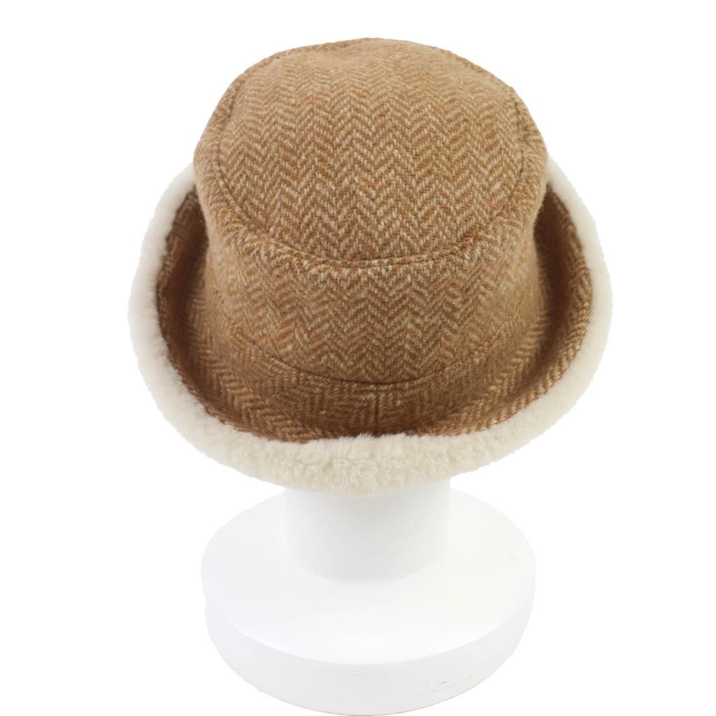 Excellent HERMES Hat Brown Wool Women 57 Used