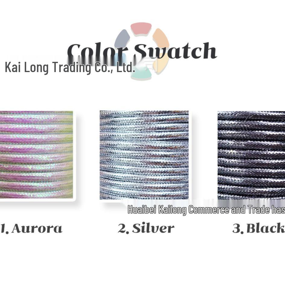 3mm Round Gold/Silver Hand-Woven Crochet Cord with Core and Silver Thread for Decoration