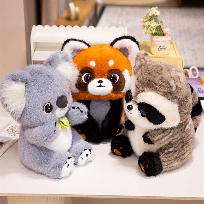 Zoo Trio: Raccoon, Red Panda & Koala Plush Set