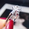 Exquisite Female Wedding Ring  Sterling SIlver 4 Claws Heart Arrow Square Zircon Crystal Rings For Women Engagement