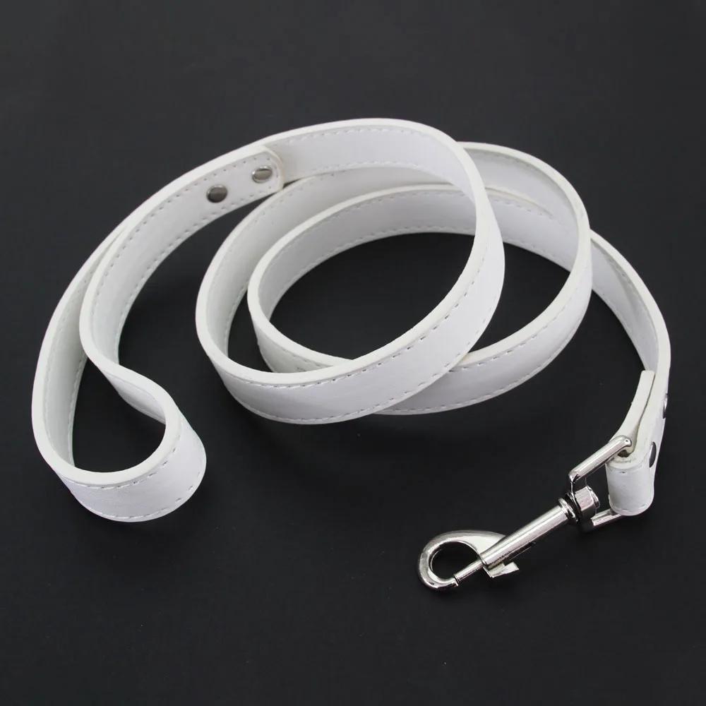 16 Colors Dog Leash Soild Color Leather Pet Walking Training Leads For Small Medium Large Dogs Cat In Collar And Harness 120cm