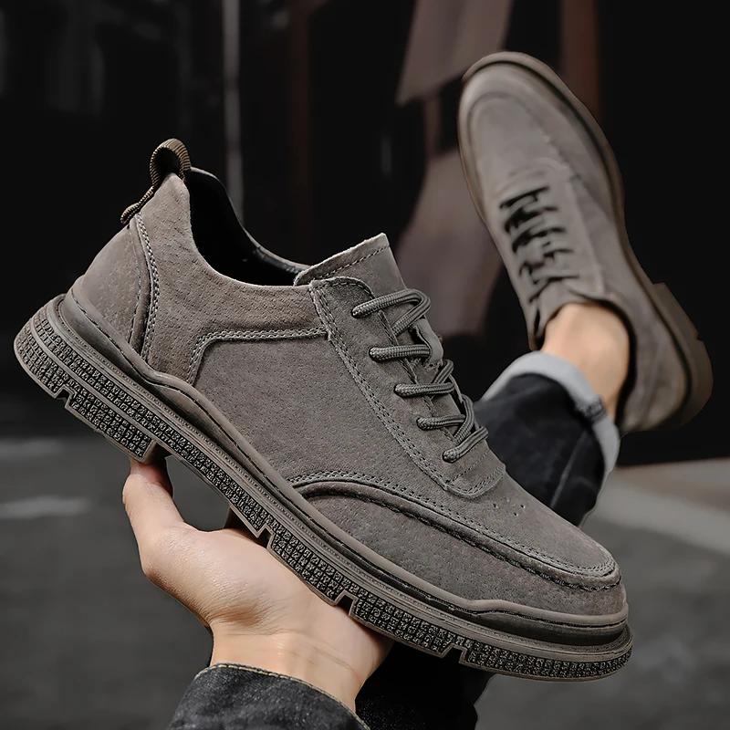 Mode Kuhveloursleder Schuhe Herrenmode Lässige Sneaker Schuh Leder Slipper Herrenschuhe Mokassins Oxfords Herrenschuh Schuhwerk