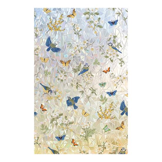 

Window Privacy Film Stained Glass Floral Window Clings Static UV Blocking S C