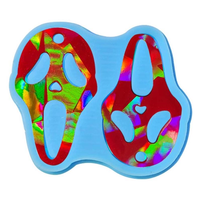 Silicone Mold for Earring Pendant Holographic Grimace Earring Resin Mold Funny Face Shape Earring Charm Epoxy Molds