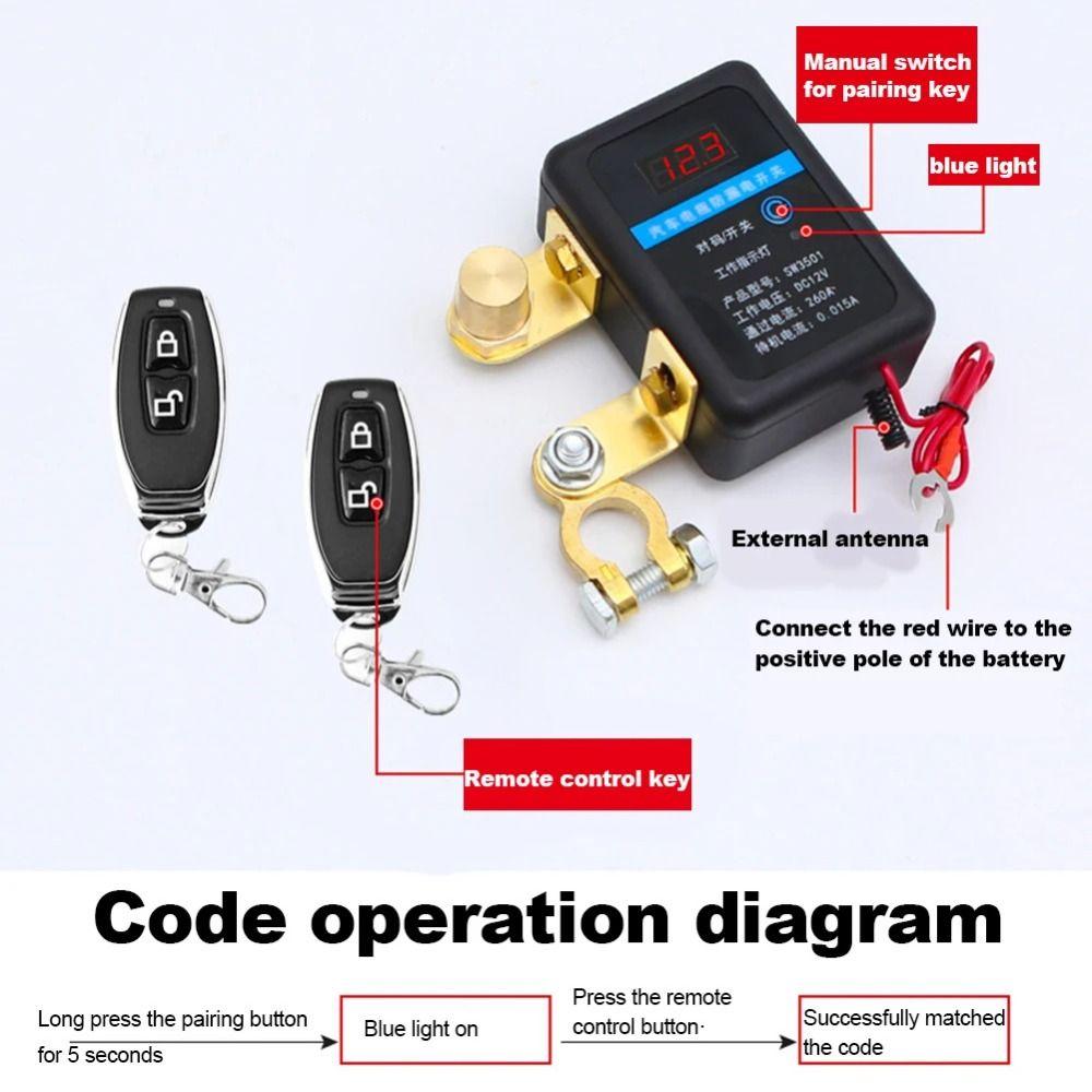 260A Automatic Power Shut Off Switch Car Remote Battery Cut Off Switch  for Car Truck SUV