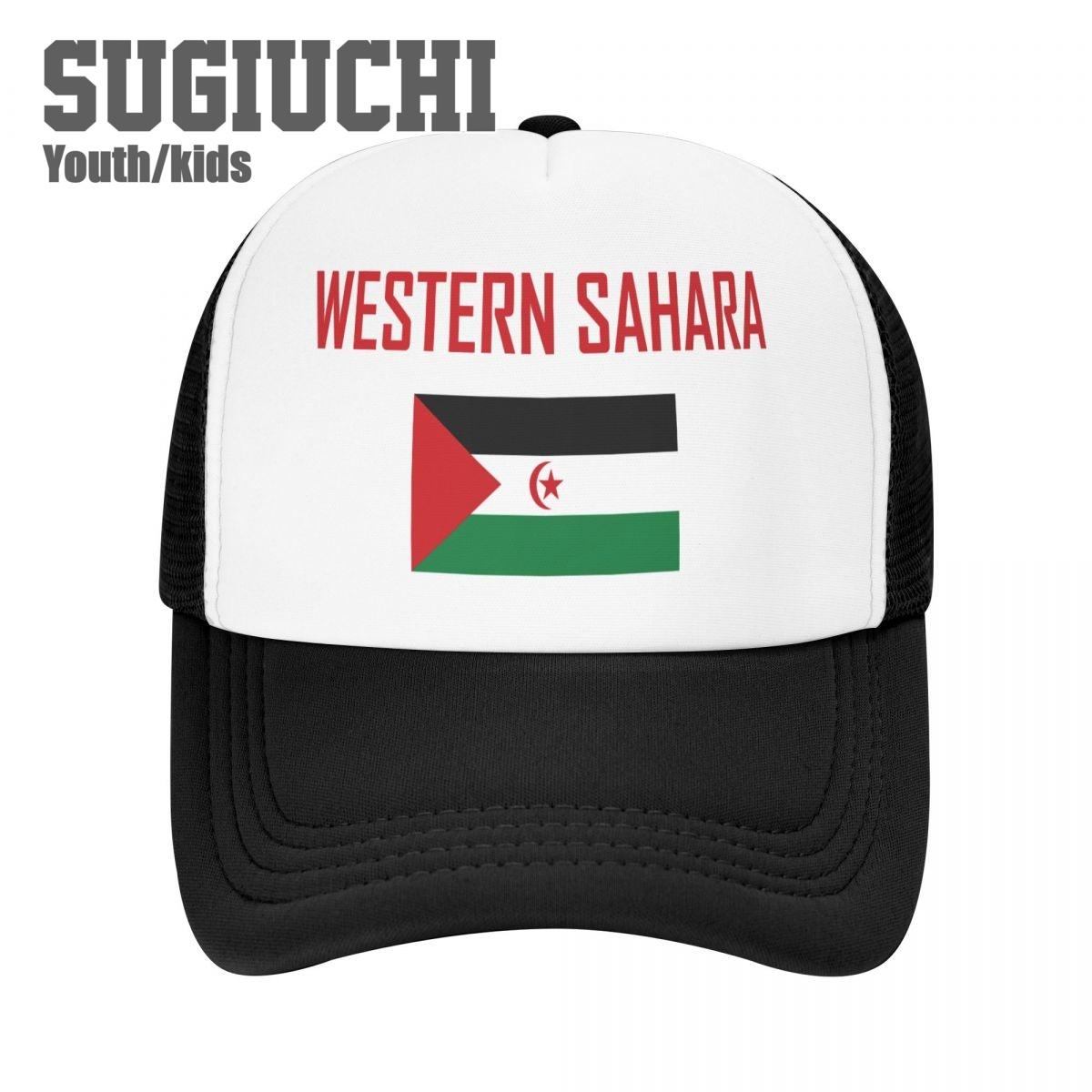 

Kids Mesh Cap Hat WESTERN SAHARA Flag And Font Baseball Caps for Youth Boys Girls Pupil Children s Hats Outdoor Sports Unisex