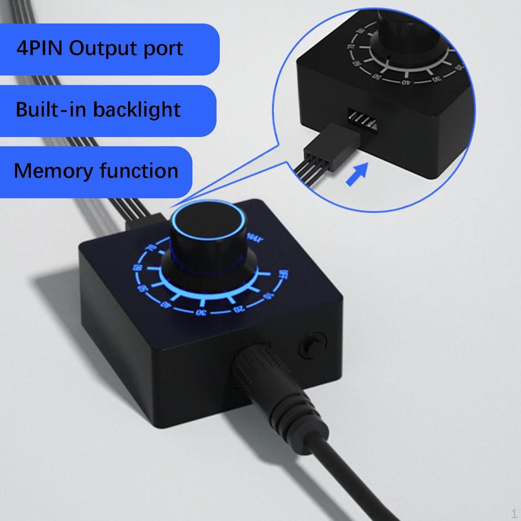 4 Pin PWM Fan Controller 12V 24V Regulation DIY Accessories Compact Supplies Easy to Install Wire