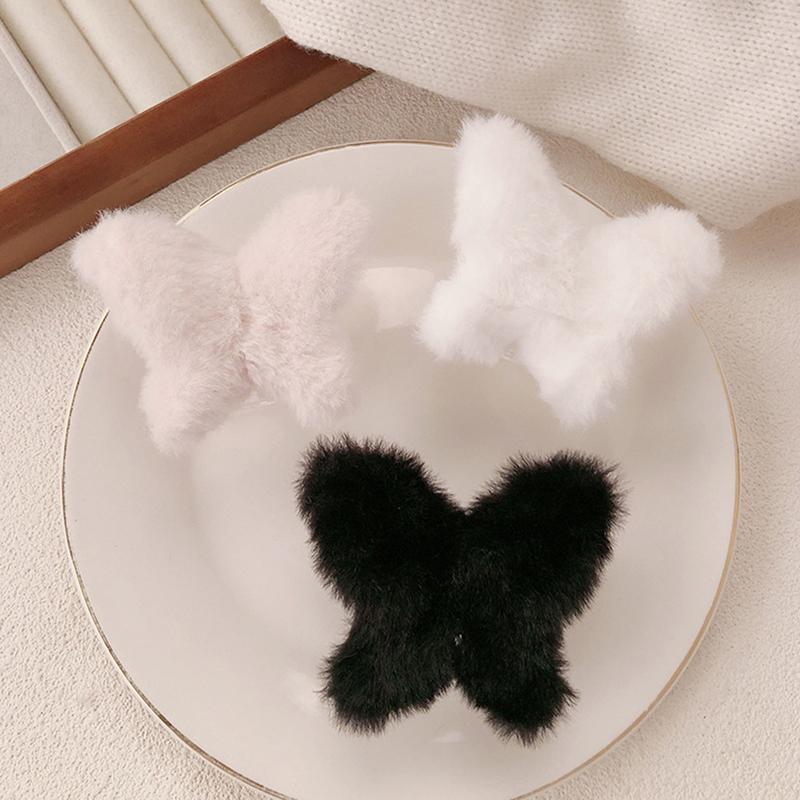 Roztomilý podzimní zimní plyšový motýlek klip na žraloka univerzální velká spona pro ženy dívky sladké vlasy doplňky dárky