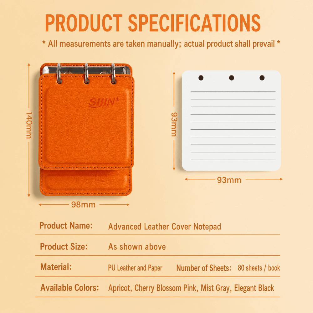 A7 Loose-leaf Notebook PU Leather Mini Journal Durable Note Pad Travel