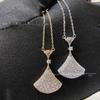Elegant Double Layer Diamond Necklace & Skirt Set for Women - Versatile Clavicle Chain