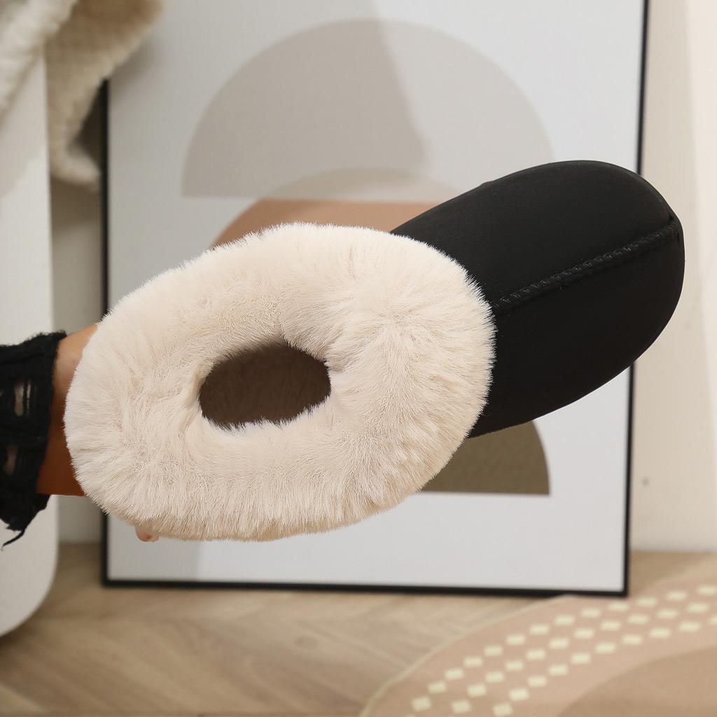 thick-soled short snow boots thickened and velvet outer cotton shoes winter couple home non-slip cotton slippers