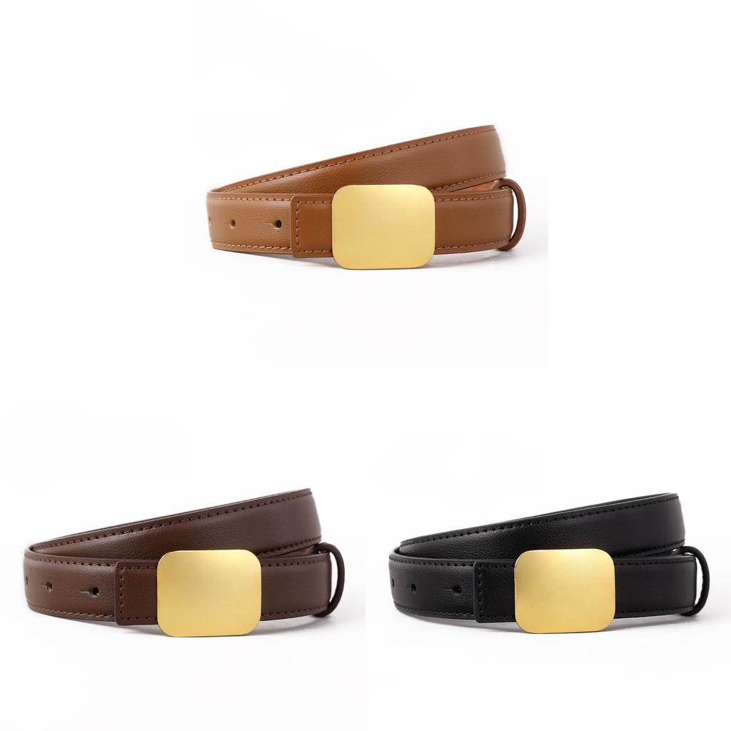 Womens Leather Belt With Alloy Buckle For Dress And Pants Casual Wear