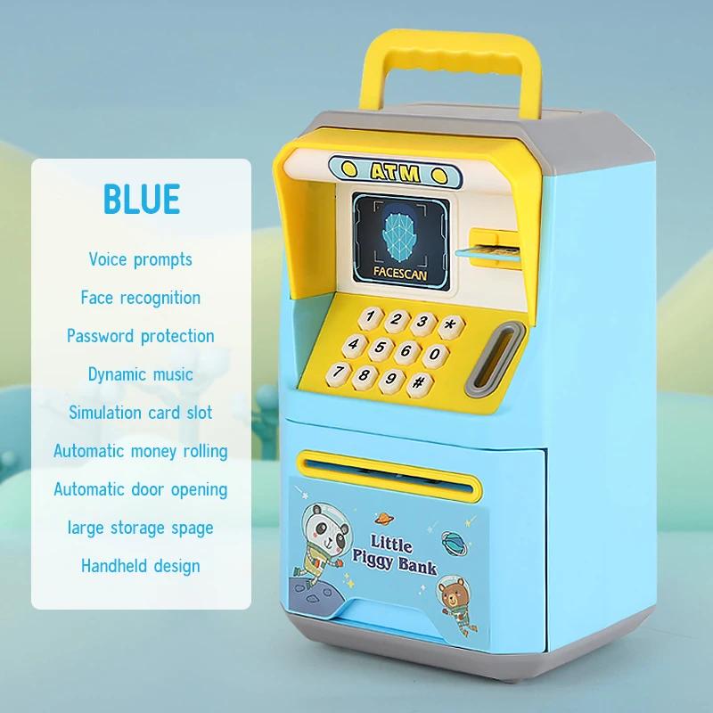 Bancnotă ATM Drăguță Desenată cu Deblocare Facială Amprentă Cutie de Siguranță Cutie Muzicală Educativă pentru Monede pentru Copii Învățare Distractivă