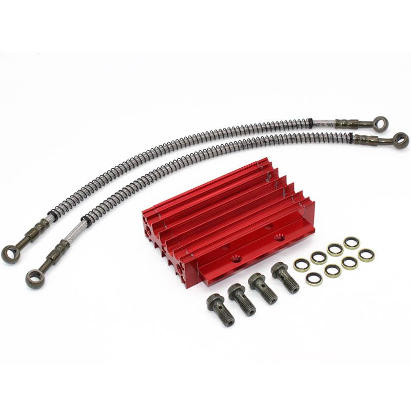 Motorcycle Aluminum Oil Radiator Bike Oil Cooler With Oil Pipe With Screw For Lifan 110 125cc Honda CRF Motocross Accessories