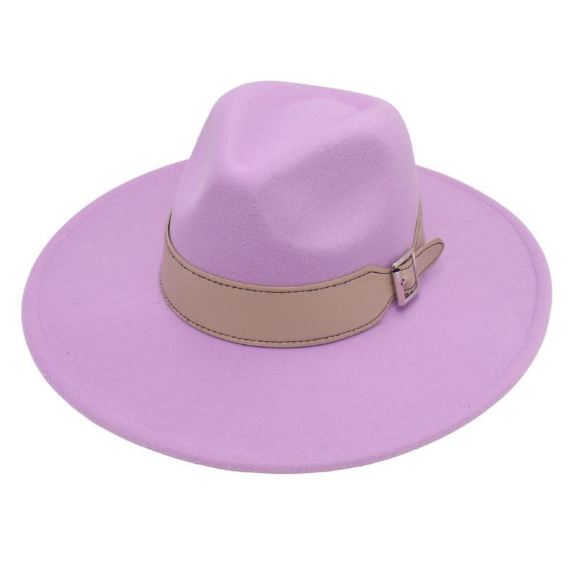 Men'S And Women'S Enlarged Brim, Wide Belt Buckle Top Hat, Jazz Hat, Trendy Hat