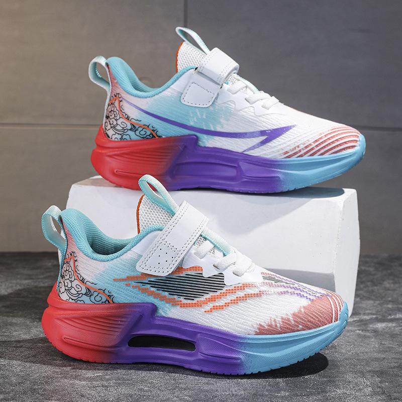 Jogging Shoes Cushion 2025 Spring New Soft-soled Mesh Sneakers Boys and Girls Children Running Shoes Medium and Large Children