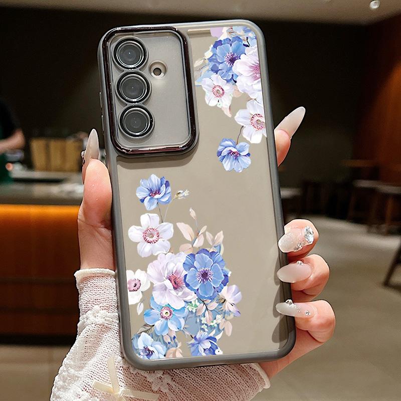 Floral Pattern Soft TPU Case For Samsung Galaxy S25 S24 Ultra S21 S23 S24 FE A56 A55 A54 A15 A16 A25 A35 A36 A53 5G Phone Cover