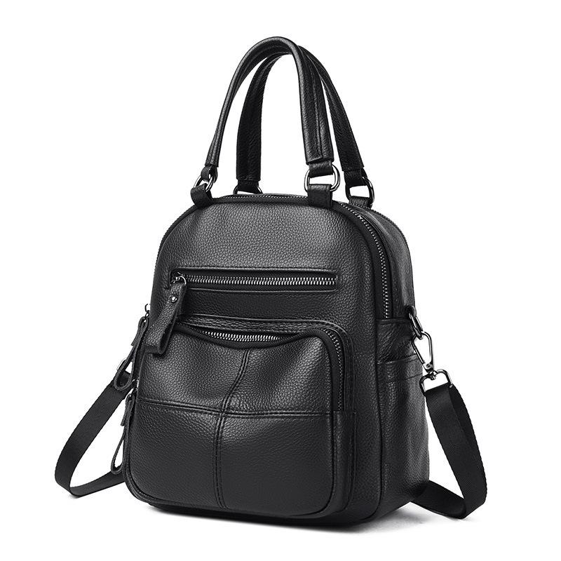 Star first-layer cowhide backpack women's bag trendy multi-functional shoulder backpack portable leather women's bag