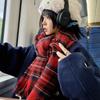 Christmas Red Plaid Double-Sided Scarf: Korean-Style Imitation Cashmere, Warm Tassel Neck Warmer Shawl for Couples
