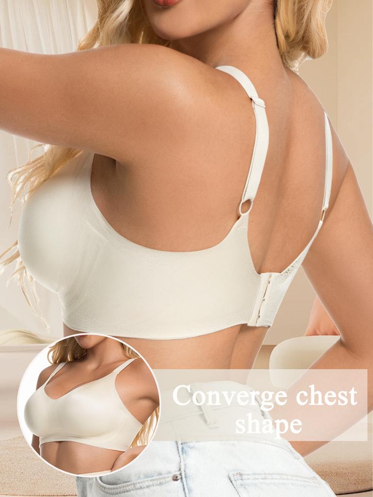 Women's Wireless Seamless Push Up Bra, Full Coverage Comfort Bra with Adjustable Straps & Back Closure, Everyday Support Lingerie for All Cup Sizes