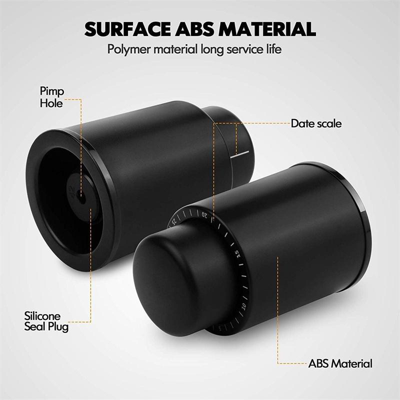 Wine Bottle Stoppers, Reusable Wine Stoppers, Vacuum Wine Preserver with Time Scale Record, Wine Savers Vacuum Pump Corks