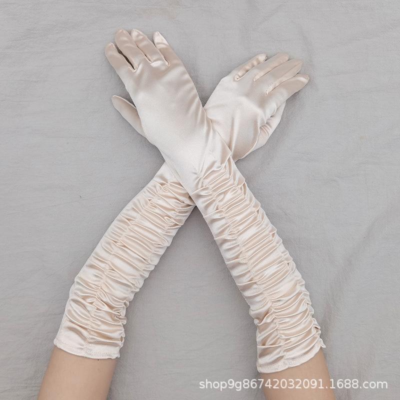 Satin Satin Gloves Long Ladies Halloween Gloves Sexy Dinner Gloves Wedding Gloves Matte Satin Gloves