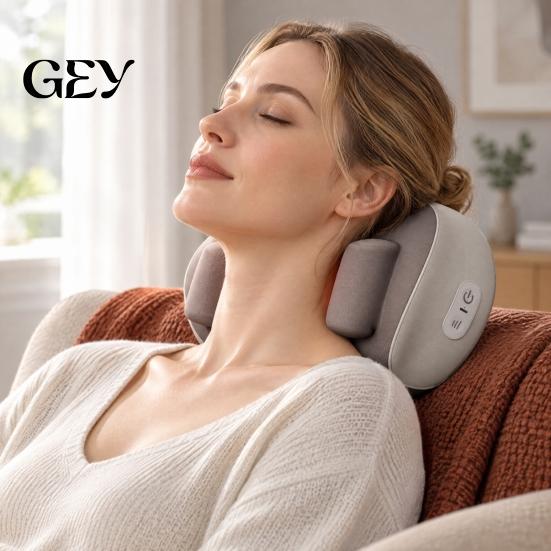 Wireless Neck Massager Cordless Massage Pillow with Heat, Adjustable Ergonomic Shiatsu Shoulder Back Intensity Muscle Relaxer Massager, Rechargeable