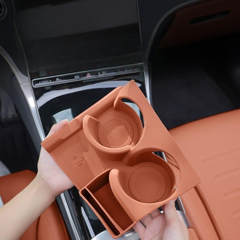 Für Mercedes Benz E-Klasse W214 E260 E300 E200 2025 2025 Auto Mittelkonsole Getränkehalter Silikon Getränkehalter-Pad Abdeckung Zierleiste