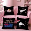New Zealand Kiwi Flag Cushion Cover Plush Fabric Soft Double-Sided Printed Invisible Zipper Sofa Pillow Case Home Decor