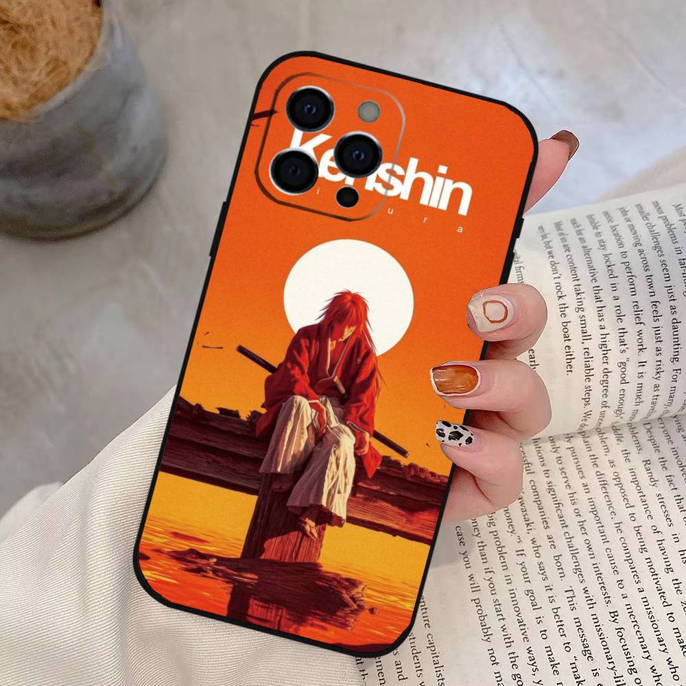 

Rurouni Kenshin Kenshin Himura Phone Case For iPhone 17,16,15,14,13,12,11 Plus,Pro Max,XS,Soft Silicone Black Cover iPhone14Pro