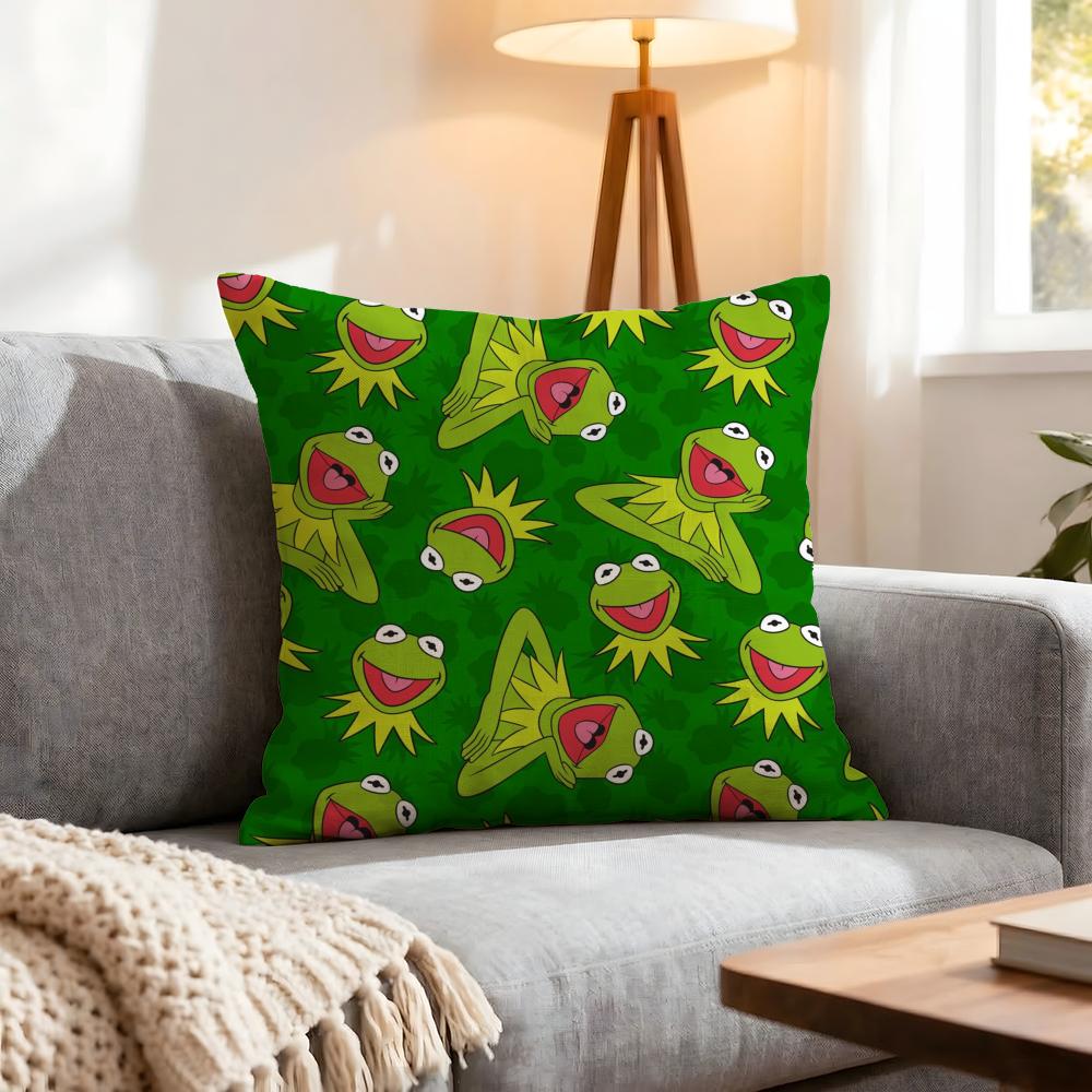 Character Kermit The Frog Cushion Cover 1Pcs Decorative Covers Soft Cushion Case For Sofa Couch Decor 40X40 45X45 Pillowcases