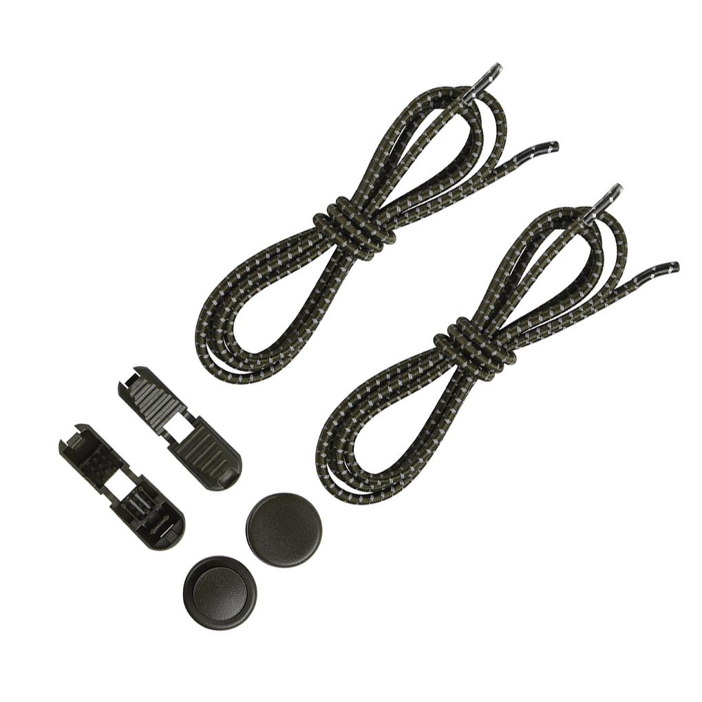 1 Pair No Tie Shoe Laces Lock Lace Quick Rubber Round Elastic Shoestrings Women Men Adults Kids 23 Colors