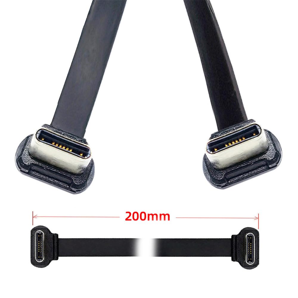 NFHK Angled To Flat Power USB Data Cable 65W Fast Charging for and Cell Phones 2pcs/Lot USB-C Type-C USB-C Ultra-Thin 2.0 Laptops, Tablets,