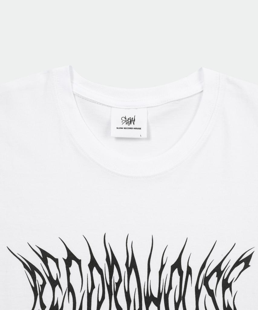 SLOW RECORD HOUSE Lightning T-Shirt_White