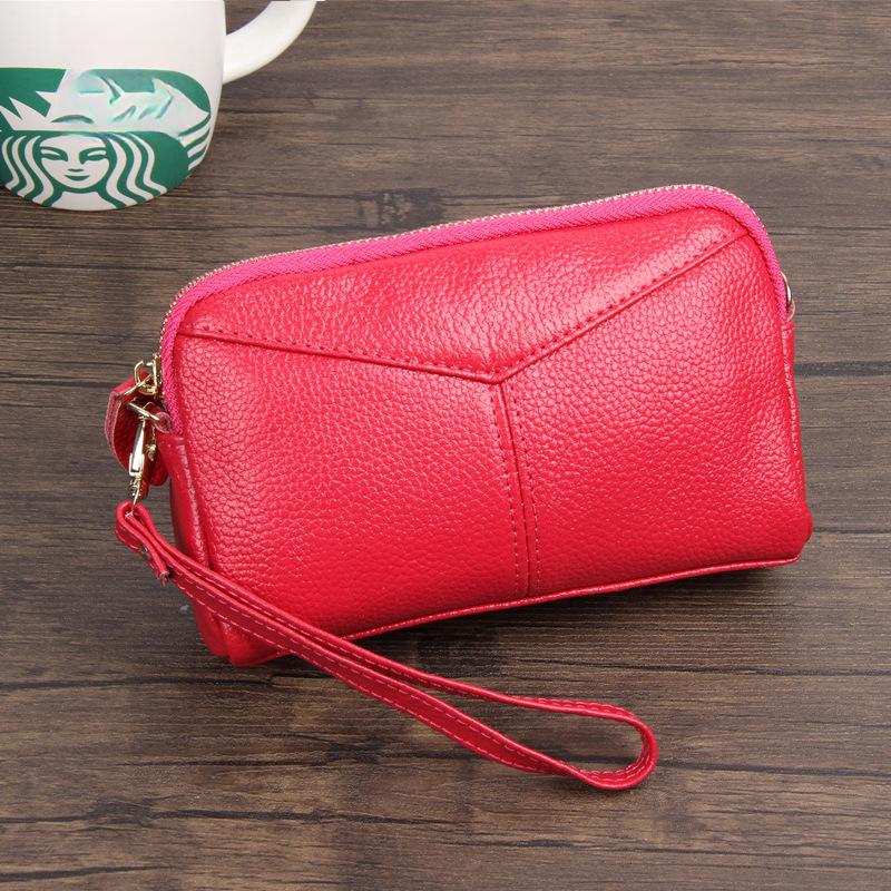 

Женские кошельки большой вместимости из коровьей кожи - кошелек-клатч, кошелек для монет и держатель для карт 18 * 13 * 6.5CM розы красного